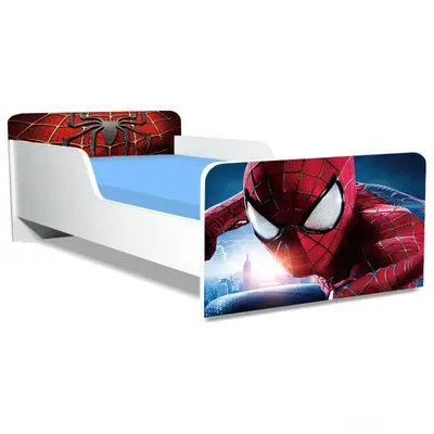 Pat Copii Spiderman 7 Model Creativ 2-12 ani Cu Saltea SafeNest 160x80 Cm  Ptv5566