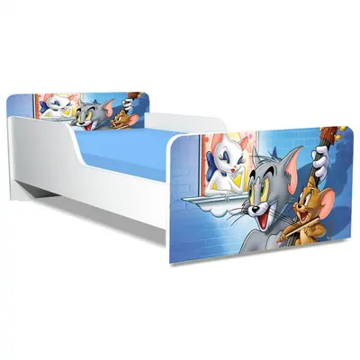 Pat Copii Tom&Jerry Model Creativ 2-16 ani Cu Saltea SafeNest 180x80 Cm  Ptv5584
