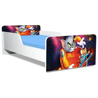 Pat Copii Tom&jerry 2 Model Creativ 2-16 ani Cu Saltea SafeNest 180x80 Cm  Ptv5599