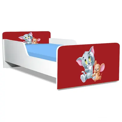 Pat Copii Tom&Jerry 3 Model Creativ 2-16 ani Cu Saltea SafeNest 180x80 Cm  Ptv5613