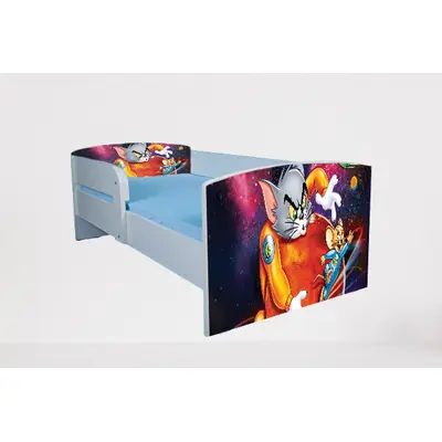 Patut pentru copii Tom&jerry 3, Cu Protectie si saltea de 140x70 Cm inclusa Ptv4878