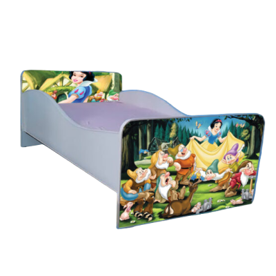 Pat fete 2-12 ani Alba Ca Zapada, cu saltea inclusa de 160x80 Cm Ptv4121