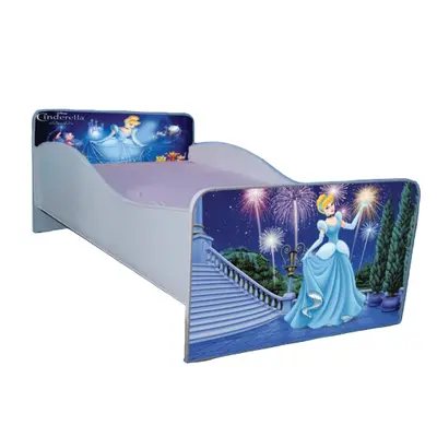 Patut pentru fetite 2-6 ani Cenusareasa, cu saltea inclusa de 130x60 Cm Ptv2188