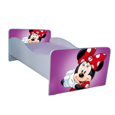 Pat pentru fete 2-12 ani Minnie, cu saltea inclusa de 160x80 Cm Ptv4210