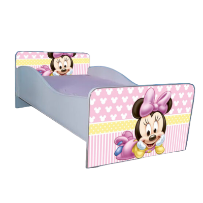 Pat pentru fete 2-12 ani Minnie 2, cu saltea de 160x80 Cm inclusa Ptv4221