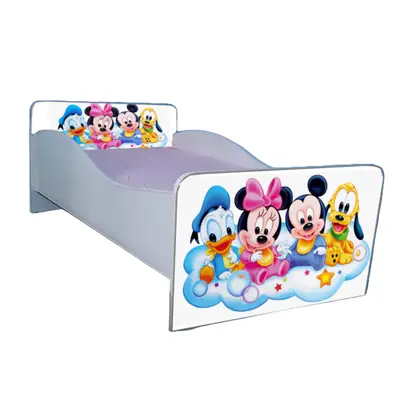 Pat pentru fete 2-16 ani Minnie Si Prietenii, cu saltea 180x80 Cm Ptv4190