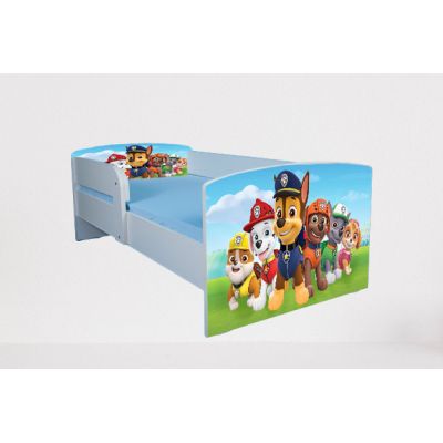 Patut Copii 2-8 Ani Paw Patrol, Cu Protectie Si Saltea De 140x70 Cm Inclusa Ptv3810