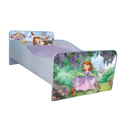 Pat pentru fete 2-8 ani Printesa Sofia, cu saltea de 140x70 Cm inclusa Ptv4096