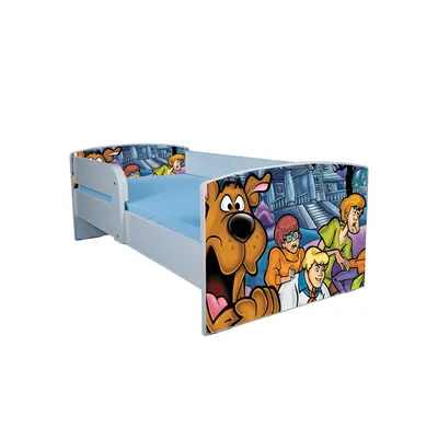 Patut copii 2-8 ani Scooby Doo, Cu Protectie si saltea de 140x70 Cm inclusa Ptv3821