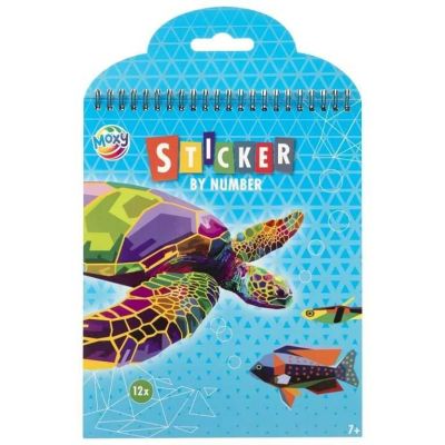 Carte de activitati cu stickere pe numere Moxy GR100113 BBJGR100113_Albastru