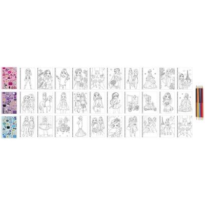 Carte de colorat Besties cu abtibilduri si creioane colorate Grafix GR140003 BBJGR140003_Initiala