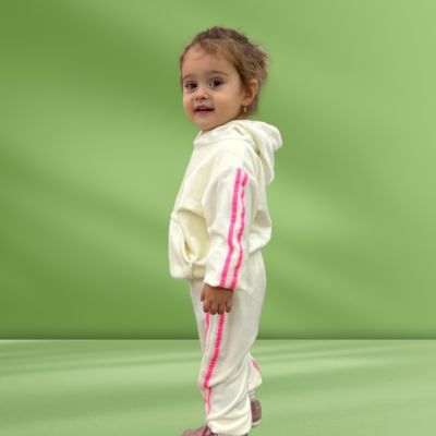Trening ivoire din catifea pentru fetite - dungi roz trc3