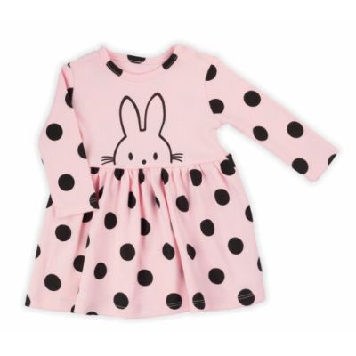 Rochita cu maneca lunga Nicol "Bunny" Roz (163390) Marime 74 (6-9 luni) PMICNICOL-163390-74
