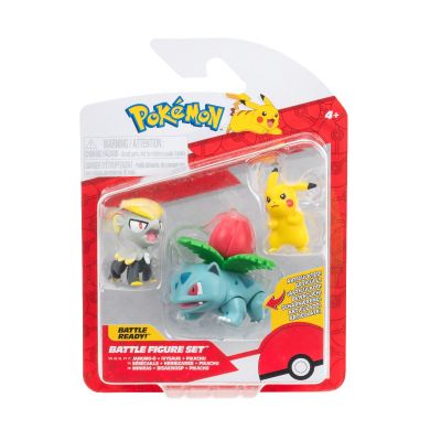 Pokemon - Set 3 figurine de actiune, 3PK: Pikachu #2, Jangmo-o, Ivysaur W21 BKFPKW3893