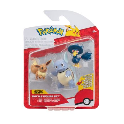 Pokemon - Set 3 figurine de actiune, Eevee #1, Murkrow, Wartortle W21 BKFPKW3895