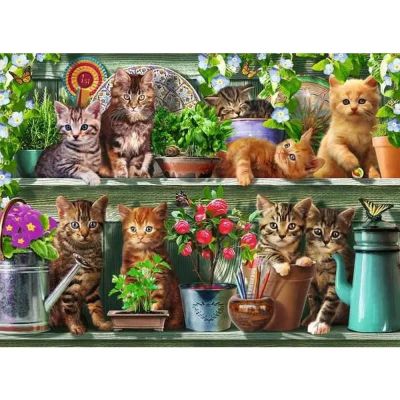Ravensburger - Puzzle pisici pe raft 500 piese design nou ARTRVSPA00205