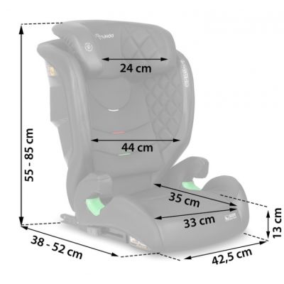 Scaun auto cu isofix nukido louis, grupa 100-150 cm (15-36 kg), i-size, omologare r129 - negru edeedi710000