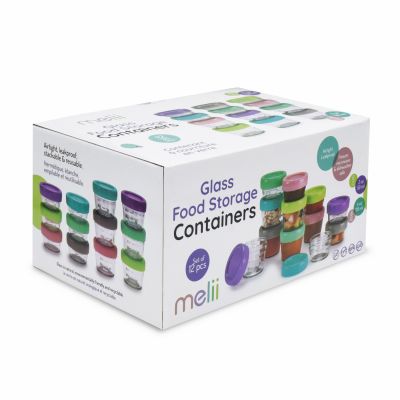 SET 12 RECIPIENT STICLA PENTRU HRANA BEBE, MELII, 6*59 ML + 6*118 ML VIVML16900
