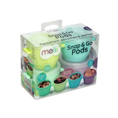 SET 4 RECIPIENTE SILICON SNAP&GO, MELII, 118 ML VIVML11050