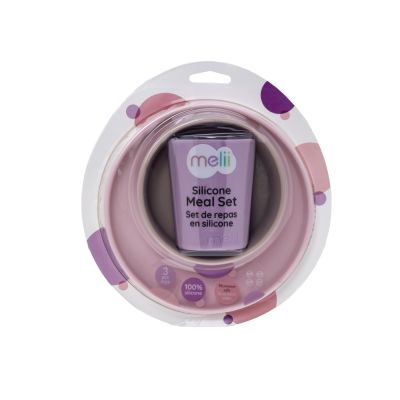 SET 3 RECIPIENTE SILICON HRANA BEBE, MELII, PURPLE&PINK&GREY VIVML13700