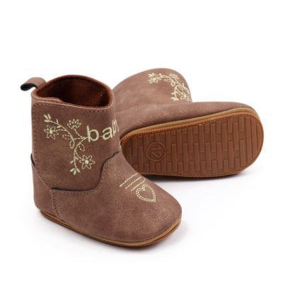 Cizmulite pentru bebelusi, maro, stil western, cu talpa flexibila chbhx3125-1-ci6