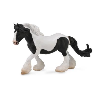 Figurina cal gypsy mare - alb si negru xl collecta col88779xl