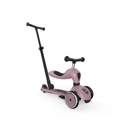 Trotineta Copii Cu Sezut Si Maner, Transformabila 3in1, Highwaykick 1 Push And Go Wildberry, 1-5 Ani, Pana La 50 Kg, Scoot  Ride Pjb69