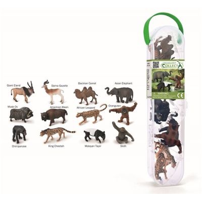 Cutie cu 12 minifigurine pictate manual animale salbatice 2 a1212 cola1212box