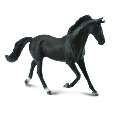 Figurina iapa thoroughbred neagra pictata manual xl collecta col88478xl