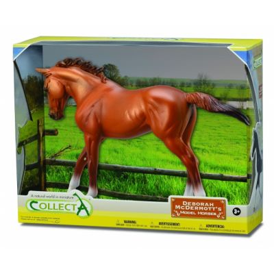 Figurina in cutie iapa thoroughbred chestnut pictata manual wb collecta col89579wb