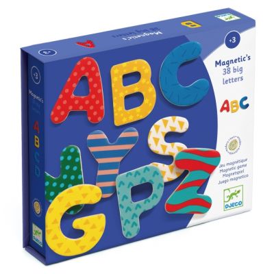 Joc cu magneti 38 litere colorate, djeco dj03100