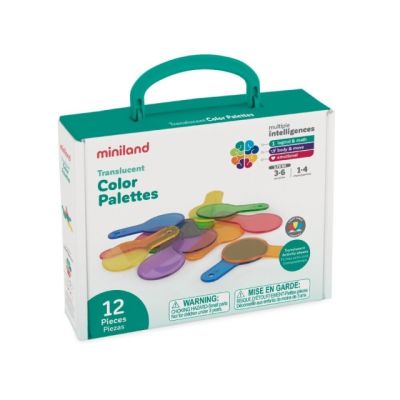 Joc educativ pentru invatarea culorilor palettes, stem, 5-6 ani, miniland educational 32173 ml32173