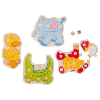 Joc puzzle cu zaruri animalele goki56823