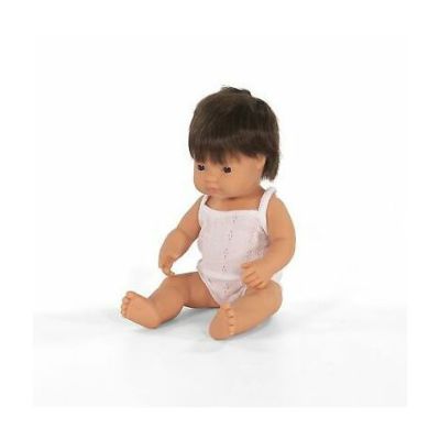 Papusa educationala 38 cm baietel european brunet ml31179