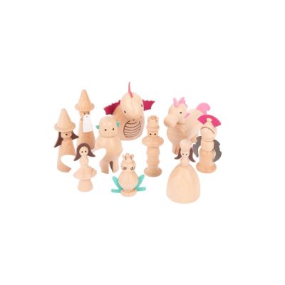 Set 10 figurine din lemn lumea basmelor tik73496