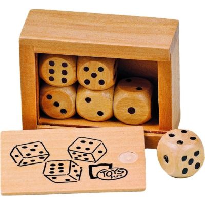Set 6 zaruri din lemn in cutie gokihs239
