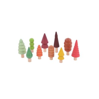 Set de 10 copacei din lemn pentru activitati educative tik73540
