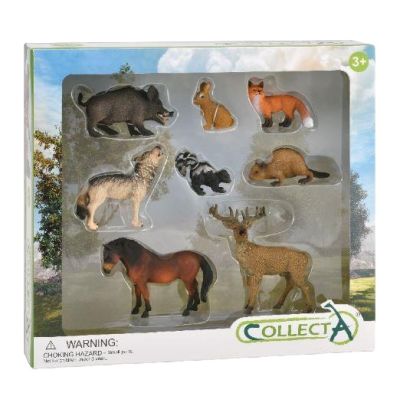 Set de 8 figurine pictate manual animale din padure col84151wb