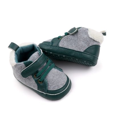 Pantofiori pentru bebelusi, verde cu gri chbhx3162-3-va2