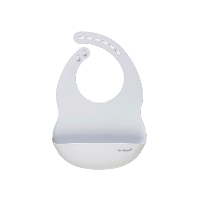 Baveta Din Silicon Cu Buzunar, Ajustabila,   Nordic   - Grey Pjb17484