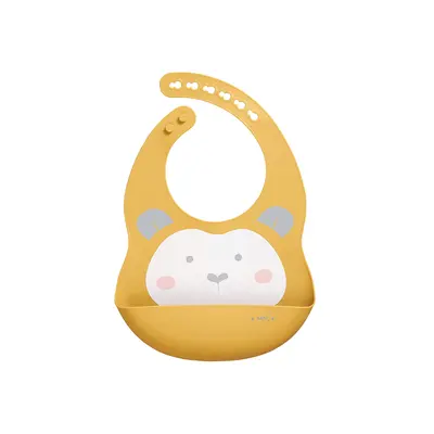 Baveta Din Silicon Cu Buzunar, Ajustabila, Sweet  Fun, Mustard Pjb16632