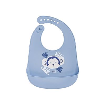 Baveta Din Silicon Cu Buzunar, Ajustabila, Yum! Bib - Blue Monkey Pjb16611