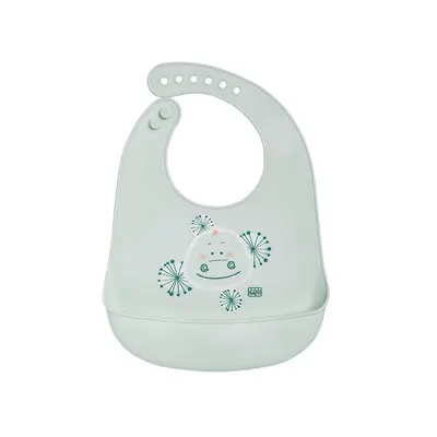 Baveta Din Silicon Cu Buzunar, Ajustabila, Yum! Bib - Green Crocodile Pjb16612