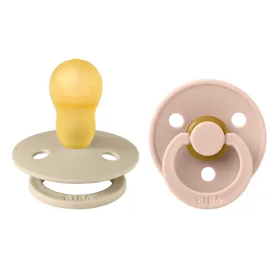 Bibs - set 2 suzete colour latex, tetina rotunda, 18 luni +-vanilla/blush bbb130367