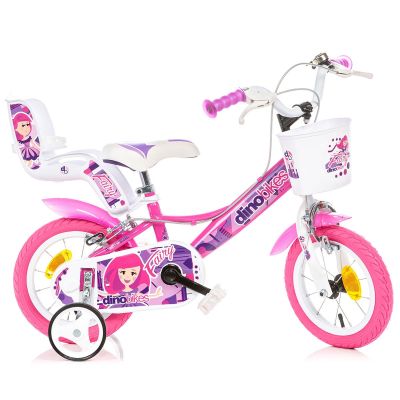 Bicicleta pentru copii Fairy DB-124RSN-09FY Dino Bikes, 12 inch, culoare roz cu alb SUPDB-124RSN-09FY