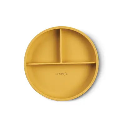 Farfurie Diversificare Divizata Din Silicon Alimentar Cu Ventuza, Anti-alunecare, Saro Nature -  , &oelig;food  Fun,   Mustard Pjb17622