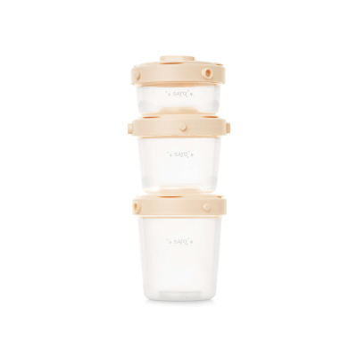 Pachet 3 Caserole Cu Capac Pentru Pastrarea Alimentelor, Crem Pjb25642