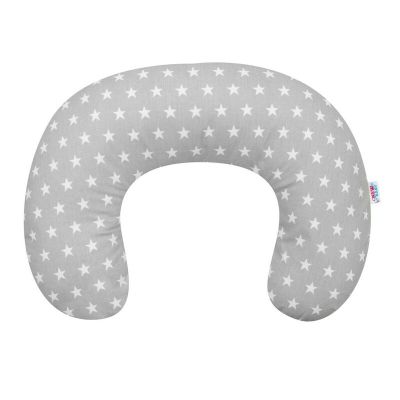 Perna alaptare, New Baby, Diametru 16 cm, Lungime in jurul circumferintei 125 cm, Bumbac, 100% antialergic, Husa detasabila, 0 luni+, Stars Grey BYN43244