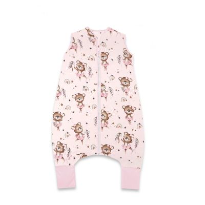 Sac de dormit, MimiNu, Cu picioruse, De iarna, Din bumbac certificat Oeko Tex Standard 100, Cu fermoar pe mijloc, 87 cm, 3 luni - 2.5 ani, 2.5 Tog, Design, Little Ballerina Pink BYN6426972026994