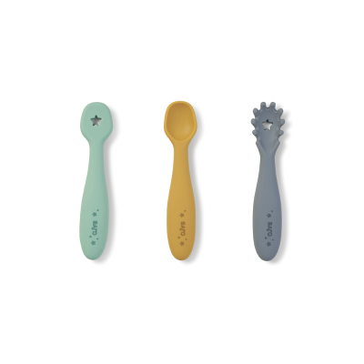 Set Pre-lingurite Din Silicon Pentru Diversificare Bebelusi, Blue Mist Pjb17491